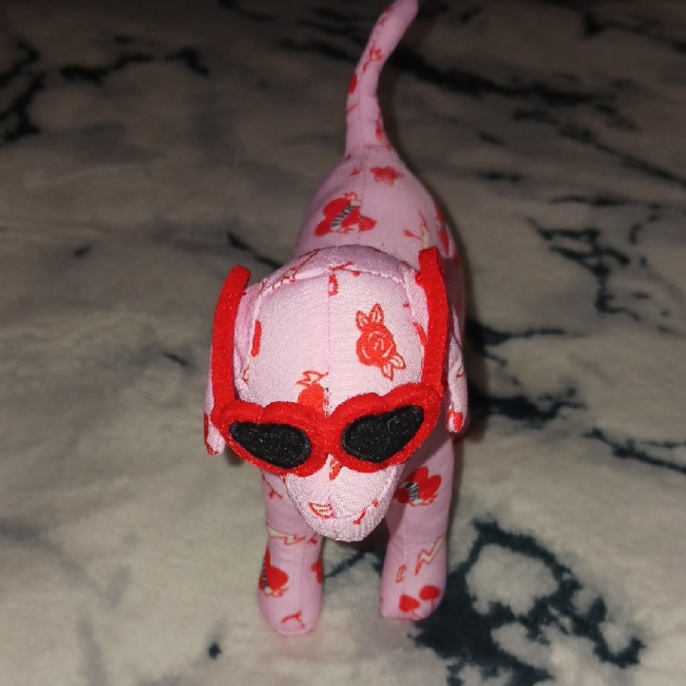 VS Pink Dog Plush with Red Sunglasses